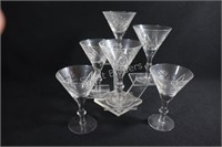 Crystal Etched Star of David Sherry Stemware