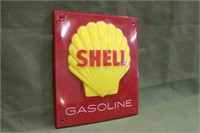 Shell Gasoline Pump Sign Plastic Approx 12" x 11"
