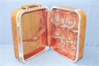 Travel Bar Kit With 4 Wine Glasses