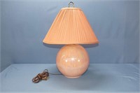 Pink Lustre-Finish Table Lamp 18"H