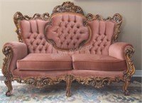 Baroque Style Italian Fruitwood Love Seat