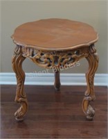 Carved Italian Fruitwood Side / End Table