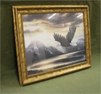 Eagle Picture Approx 32" x 28" Signed Ronnie Hedge