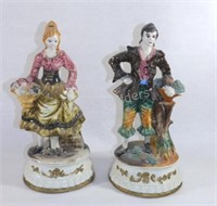 Capodimonte Hand Painted Male & Female Figurines