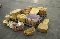 (35) Longaberger Baskets w/ Inserts and Wood Lids