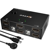 MLEEDA Dual Monitor KVM Switch HDMI 2 Port 4K@30Hz