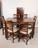 Contemporary Style Six Chair Dining Table Set