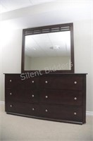 Contemporary Style Six Drawer Dresser & Mirror