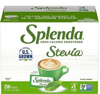 SPLENDA Stevia Sweetener Packets 250ct   20$