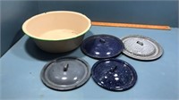 Enamel pan and lids