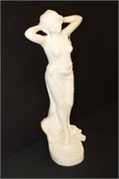 Lady carved marble statue 24"