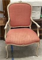 40x32" Wooden Log texture pink fabric chair