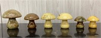 6 Alabasterhaus Hand Carved Mushrooms