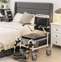 4-in-1 Bedside Commode Wheelchair