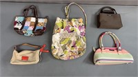 5pc Womens Handbags w/ Coach & Kate Spade