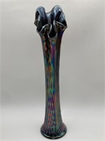 Fenton Amethyst Carnival Glass Swung Vase 18