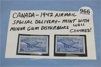 Canada 1942 Airmail Special Delivery Stamps (2)