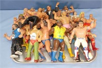 21 Rubber Wrestling Figures, Approx. 7" Tall