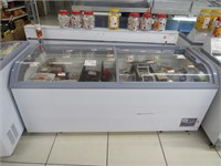 6 FOOT CURVED GLASS SLIDE TOP CHEST FREEZER