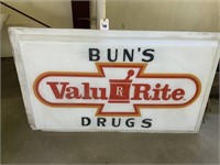 2 Plastic Covers for lighted Sign - Bun's Drug