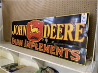Original Porcelain John Deere Farm Implements Sign