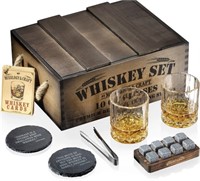 New Mixology & Craft Whiskey Stones Gift Set for