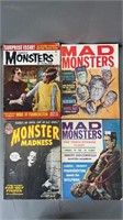 4pc Vtg Monster Magazines w/ Monster Madness #1