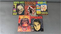 5pc Vtg 1960s-70s Horror Magazines w/ Dracula