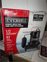 Everbilt Cast-Iron Sump Pump 63GPM 1/2 HP