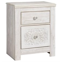 READ Two Drawer Nightstand White Wash
