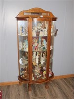 Bow Front Display Cabinet with Glass Shelves -