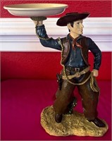 Q - COWBOY FIGURINE TRAY 14.5"T (L127)