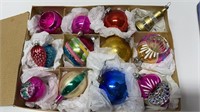 12 Antique Glass Christmas Bulbs