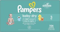 Pampers Baby Dry Diapers Size 3 104 Count