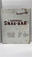 Vintage Metal Snack Bar Sign 18" X 22"
