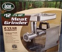 Lem #12 .75 hp. Stainless Electric Meat Grinder