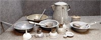 Enamelware / Graniteware Bowls, Coffee Pot & More