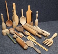Wooden Rolling Pins, Spoons, Fork & More