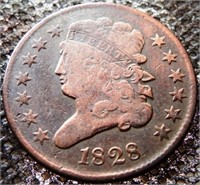 1828 Classic Head Half Cent Coin - 13 Stars