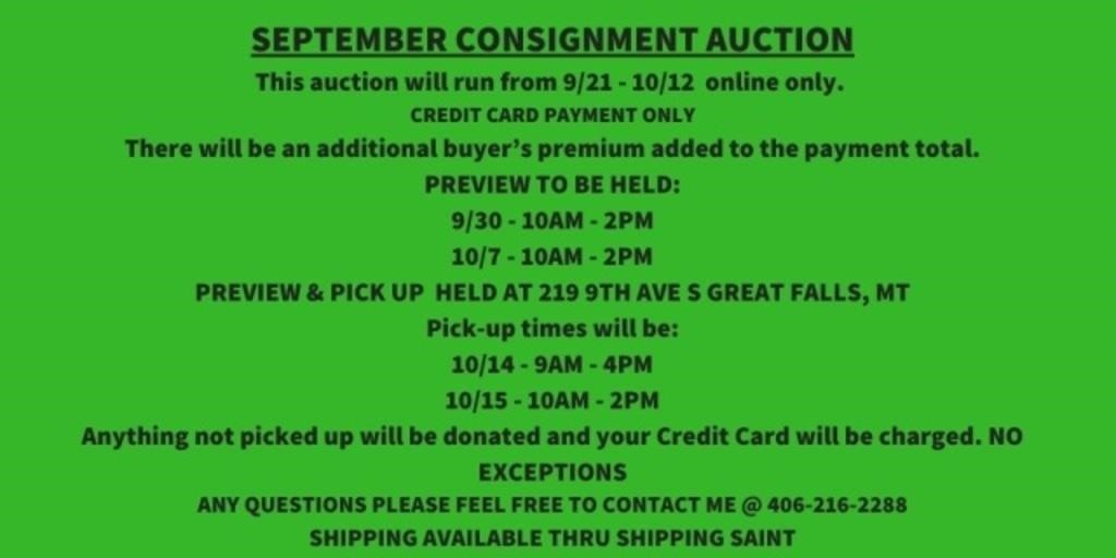 SEPT CONSIGNMENT AUCTION