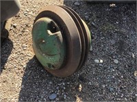 JD D belt pulley with mounted 2 groove pulley