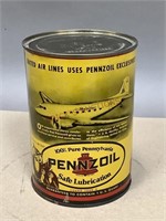 Full Bell Pennzoil United Airlines Motor Oil Can