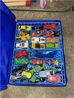 loaded Hot Wheels car case with cars