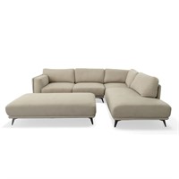 Mila Silver Sofa Sectional with Ottoman