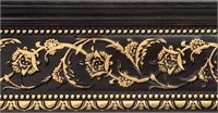 Gold Floral on Wood Tone Crown Molding 94 Inch
