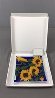 Peggy Karr 11" Art Glass Sunflower Tray