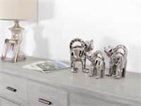 Mirrored Chrome Racoon Family Set of 3
