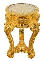 Golden Diamond Pedestal Side Table