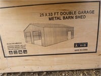 25'x33' Double Garage Metal Barn Shed