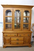 Large 2 Piece Lighted Hutch